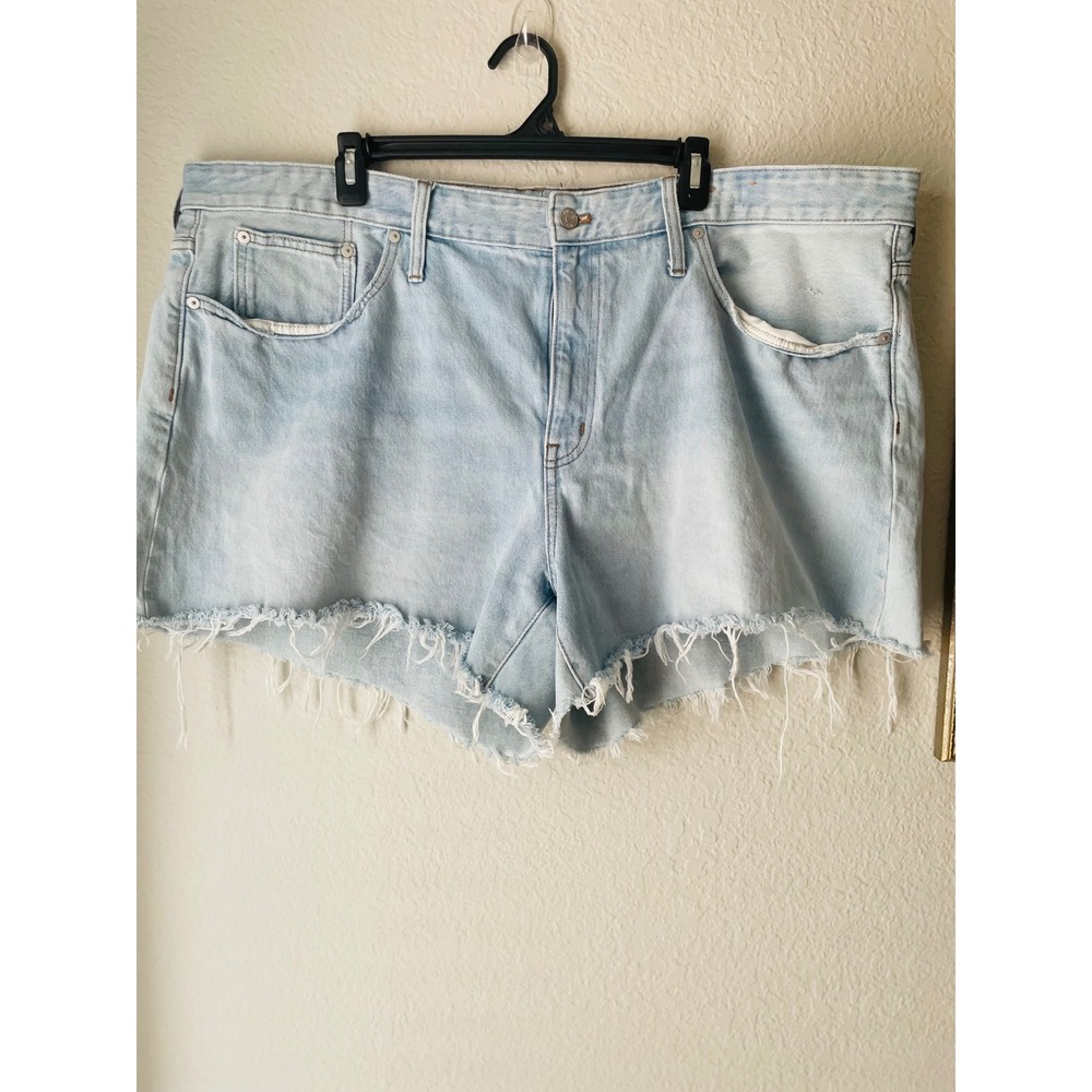 Madewell Denim Shorts Womens 20
W Plus Fair Trade High Rise Raw Hem 
Light Wash